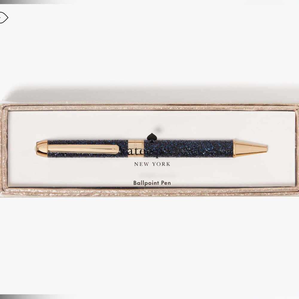 Kate Spade Navy Glitter Ballpoint Pen, NWT